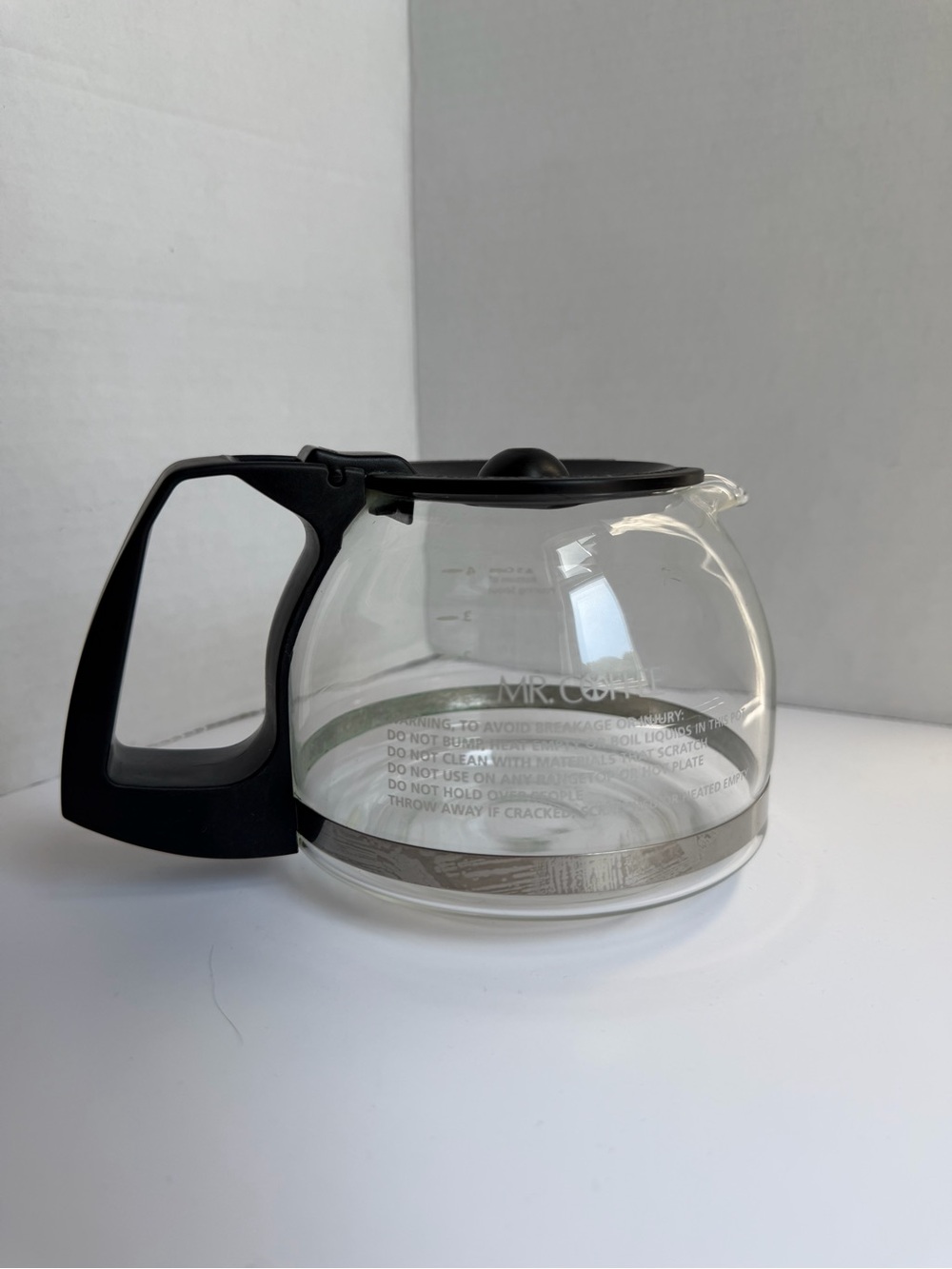 Mr Coffee 4-5 Cup Glass Replacement Carafe Black Handle Coffee Pot Clear